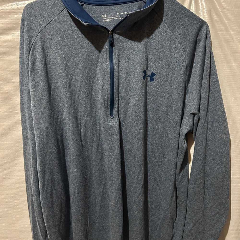Under Armour Navy and Heather Gray Quarter-Zip Pullover